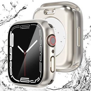 (ILYAML)  for Apple Watch ケース 360度全面防水 バンド 水泳・スポーツ専用 ガラスフィルム 一体型 apple watch 用 カバー 360フルボデ