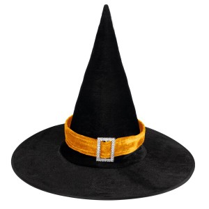 (Ahialstue) ハロウィン 魔女の帽子 魔法使い 三角帽子 ハロウィン帽子 ゴールドベルベット ハロウィン魔女 帽子 子供 大人 マスカレード