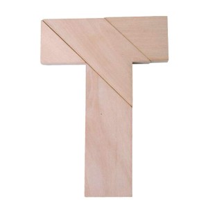 origin 木製T字パズル 4ピース シルエットパズル クラシックパズル 木のおもちゃ 大人も楽しめる 木箱付き コンパクト T型木製パズル PZU