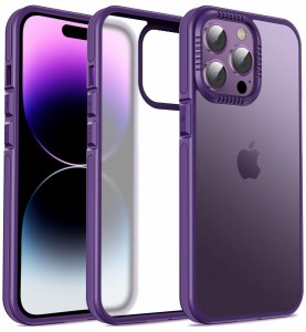 Sibada iPhoneケース iphone14proケース マット感 耐衝撃 半透明 画面保護 レンズ保護 スリム薄型デザイン 携帯電話ケース iPhone 14 Pro