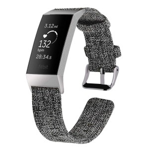 スマートウォッチバンド For Fitbit Charge4 / Fitbit Charge3 バンド 交換ベルト 帆布製 フィットビット チャージ3 軽便耐用ストラップ 