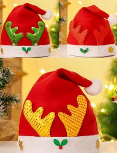 3点セットクリスマス帽子 サンタ帽子 ニット帽 クリスマスコスプレ 仮装 衣装 変装 パーティーコスチュームグッズ 男女兼用 可愛い 暖か