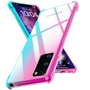 Galaxy S20 5G ケース 薄型 耐衝撃 TPU グラデーション色 ケース Galaxy S20 5G スマホケース 黄ばみ防止 ワイヤレス充電対応 レンズ保護