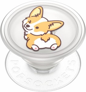 PopSockets Japan - ポップソケッツ ジャパン PopGrip Translucent Cheeky Corgi かわいいコーギー クリア プラント ポップグリップ スマ