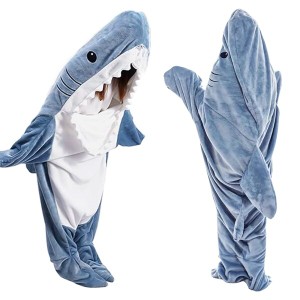 着る毛布 サメ 寝袋 鮫 着る寝袋 シャークブランケット サメ ブランケット 子供 かわいい 柔らかい おしゃれ サメ パジャマ ふわふわ 冷