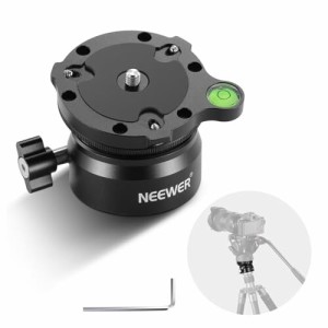 NEEWER 三脚レベリングベース (Φ60mm) カメラ水準器 アルミ製 調整可能な三脚ヘッドプレート 15°/+15°チルト/気泡水準器/1/4" 3/8 "ね