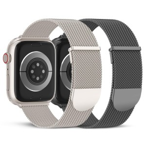 (HEARTBOOM) コンパチブル Apple Watch バンド アップルウォッチ バンド ステンレス留め金製 Apple Watch ベルト長さ無段階調整 マグネッ
