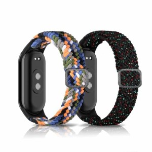 (LanQii) バンド Xiaomi Smart Band 8 /Xiaomi Mi Band 8 対応 ナイロン バンド 編み込み スポーツ用 Xiaomi Smart Band 8 (Xiaomi Mi Ba