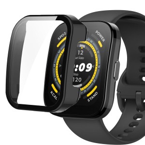 Lamshaw for Amazfit Bip 5 ハードケース、強化ガラススクリーンプロテクター、PCケース 耐衝撃カバー 傷防止 耐衝撃 Amazfit Bip 5スマ