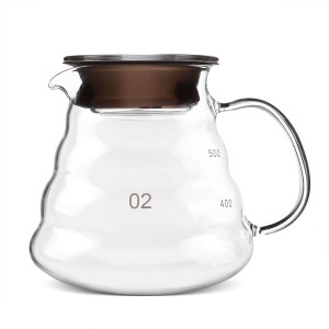 ガラスコーヒーポット、500 mlコーヒーサーバー、ハンドドリップコーヒーまたはブリューイングティーを作るための透明なガラスティーポッ
