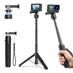 Ulanzi Go-Quick II アクションカメラ三脚 Gopro用 磁気マグネットマウント クイックリリース三脚 ４段伸縮 自撮り棒 セルカ棒 三脚 軽量