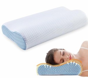 Ecosafeter 枕 安眠枕 低反発まくら  ネックピロー 頭と頸椎をやさしくサポートします 竹繊維洗える枕カバー 通気性 深い眠り