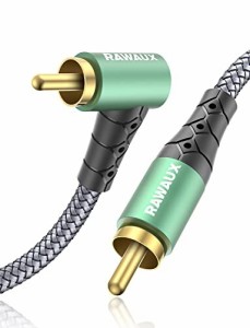 RAWAUX RCAケーブル 1M 90度 RCA to RCAデジタルオーディオ同軸ケーブル 直角サブウーファーケーブル ステレオ フォノケーブル アンプ ス