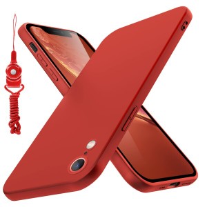 iphone xrケース シリコン 薄型 スリム 磨り表面 指紋防止カバー 柔らかい裏地 アイフォン xr ケース耐衝撃 カバー ネックストラップ米軍