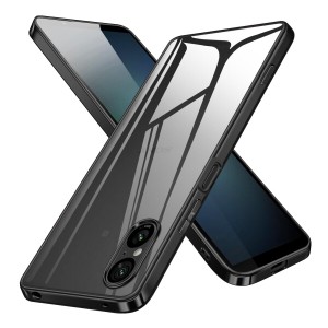 Xperia 5 V ケース クリア SO-53D SOG12 スマホケース xq-de44 透明 エクスペリア 5V カバー tpu ソフト 薄型 背面クリア ブラック スト