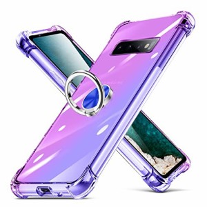 Galaxy S10 用 ケース リング クリア 透明 スリム 薄型 TPU SC-03L/SCV41 カバー 耐衝撃 クリア 透明 スリム 薄型 グラデーション スタン