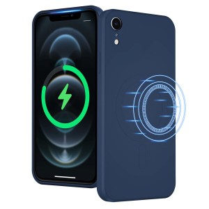 UEEBAI iPhone XR 用 ケース MagSafe対応 ワイヤレス充電対応 マグネット搭載 軽量 リキッド シリコンスマホケース 磁気吸着ケース レン