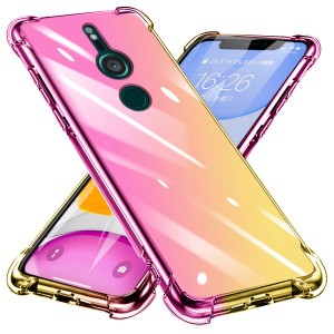 Xperia XZ2 ケース クリア TPU グラデーション色 SO-03K SOV37 ケース 耐衝撃 ソニー エクスペリア XZ2 カバー 透明 一体型 落下防止 防