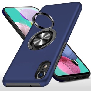 iPhone XR用 ケース リング付き PC TPU 耐衝撃 衝撃吸収 傷つけ防止カバー 全面保護 360度回転カバー アイフォン XR用 スマホケース 米軍