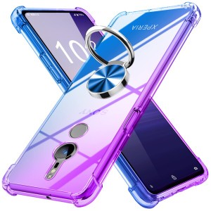 Xperia XZ3ケース リング 透明 TPU グラデーション色 SO-01M SOV41 ケース 耐衝撃 ソニー エクスペリア XZ3 カバー クリア 車載ホルダー