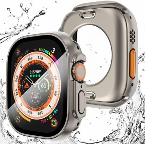 (ILYAML)  for Apple Watch ケース Apple Watch Ultra 2/Apple Watch Ultra 49mm 用 ケース 360度全面防水 バンド 水泳・スポーツ専用 ガ