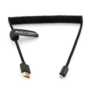 Alvin's Cables 8K 2.1 Micro-HDMI - HDMI 編組コイルケーブル Atomos-Ninja-V 4K-60P レコード 48Gbps HDMI Canon-R5C| R5| R6用