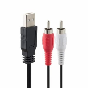 RCA - USB ケーブル、2 RCA - USB アダプターケーブル、2 RCA オス - USB 2.0 オス変換コード、ビデオ AV A/V コンバーター ビデオカメラ