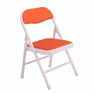 Artispro 子供パイプ椅子 子供イス 子ども用 キッズチェア 折りたたみ椅子 ミニチェアー 豆イス レザー 子供用(Orange)