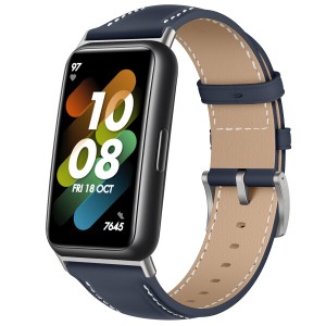 (LanQii) レザーバンド HUAWEI Band 7 対応 バンド PUレザー素材 ベルト ソフト 柔軟性 ビジネス風 交換ベルト レディース&メンズ 革製ス