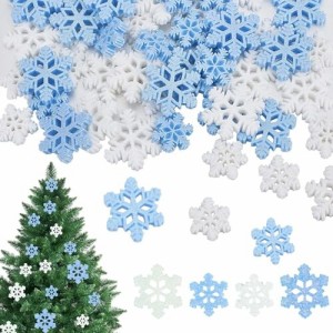 ADOFUN クリスマスオーナメント 雪の結晶レジン封入 雪の結晶 飾り 冬 新年 クリスマスパーティー 装飾 DIY飾り物