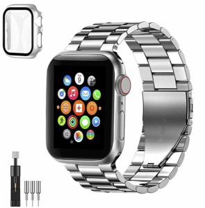 (JCGOOD) apple watch バンド ステンレス製 41mm 保護カバー付き アップルウォッチ 交換 ベルト 金属 Watch バンド Apple Watch Series 7