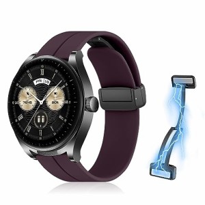 (RicYeel) 22mm 磁気付き シリコンバンド Huawei Watch GT 4 46mm/HUAWEI WATCH Ultimate/Huawei Watch Buds 対応 バンド マグネット付き