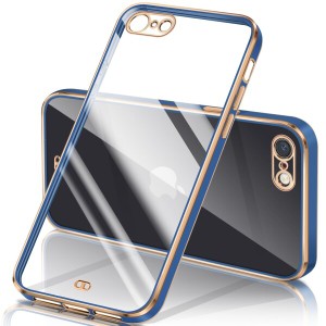 iPhone SE3 ケース 第3世代 iPhone SE2 ケース 第2世代 クリア 透明 耐衝撃 iPhone7 ケース iPhone8 ケース メッキ加工 薄型 軽量 ストラ