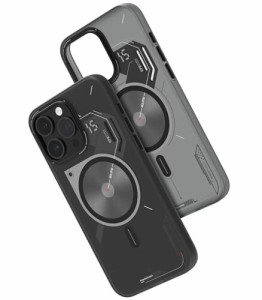 Aulumu A15 TPU iPhone 15 Pro用 磁気ケース - IMDテクノロジー - Magsafe (アルミ合金カメラフレーム) 半透明 - ブラック