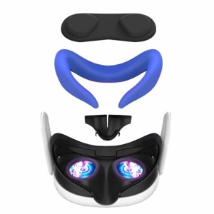 Esimen VRシリコーンマスクフェイスカバー適用性 Meta Quest 3フェイスパッドクッションレンズプロテクターと がある、ノーズガード防汗