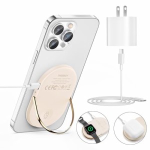 THREEKEY 3in1 Magsafe充電器 対応 iPhone/Airpods/iWatch マグネット式 ワイヤレス充電器 最大出力15W 両面同時充電  iPhone 15/14/13/1