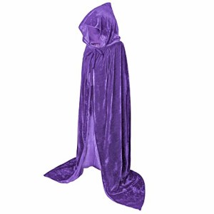 (IvyRobes) 魔女 コスプレ衣装 フード付 ハロウィン 仮装 コスプレ マント クリスマス 紫