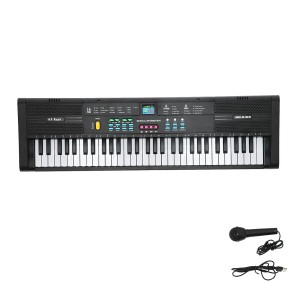 CUEI デジタルピアノキーボード、初心者向け61キー電子ピアノ、調整可能な音量/ビートスピード子供用マイク付きデジタルキーボードポータ