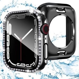 ANYOI 対応 Apple Watch ケース 41mm 防水ケース キラキラ アップルウォッチ カバー ガラスフィルム 一体型360ど度 アップルウォッチ ケ