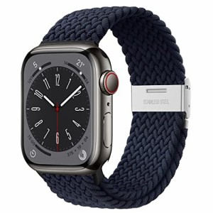 ソロループ コンパチブル Apple Watch バンド 41mm 40mm 38mm、編み込み ナイロン ゴム ストラップ スポーツループ リストバンド女性 男