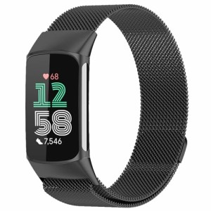 (LanQii) バンド Fitbit charge 6 / Fitbit charge 5 対応 磁気バックル ストラップ メッシュ織り クイックリリース 時計バンド 交換ベル