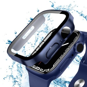 ANYOI 対応 Apple Watch ケース 44mm 防水 ケース 3D直角エッジデザイン アップルウォッチ カバー ガラスフィルム 一体型 アップルウォッ