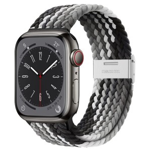 ソロループ コンパチブル Apple Watch バンド 41mm 40mm 38mm、編み込み ナイロン ゴム ストラップ スポーツループ リストバンド女性 男