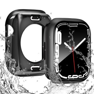 (ILYAML)  for Apple Watch ケース 360度全面防水 バンド 水泳・スポーツ専用 ガラスフィルム 一体型 apple watch 用 カバー 360フルボデ