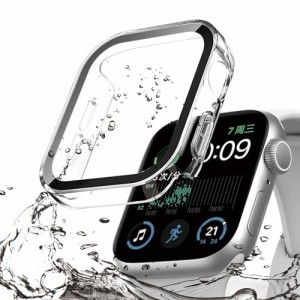 FALSAD Apple Watch カバー 40mm/44mm 対応 アップルウォッチ Se/Se2/Series6/5/4 保護ケース、新デザイン3D直角エッジ PC+ガラス画面 防