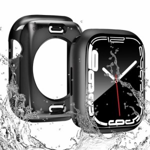 (ILYAML)  for Apple Watch ケース 360度全面防水 バンド 水泳・スポーツ専用 ガラスフィルム 一体型 apple watch 用 カバー 360フルボデ