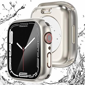 (ILYAML)  for Apple Watch ケース 360度全面防水 バンド 水泳・スポーツ専用 ガラスフィルム 一体型 apple watch 用 カバー 360フルボデ