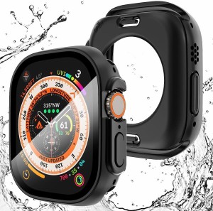 (ILYAML)  for Apple Watch ケース Apple Watch Ultra 2/Apple Watch Ultra 49mm 用 ケース 360度全面防水 バンド 水泳・スポーツ専用 ガ