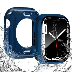 (ILYAML)  for Apple Watch ケース 360度全面防水 バンド 水泳・スポーツ専用 ガラスフィルム 一体型 apple watch 用 カバー 360フルボデ