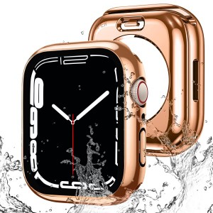 (ILYAML)  for Apple Watch ケース 360度全面防水 バンド 水泳・スポーツ専用 ガラスフィルム 一体型 apple watch 用 カバー 360フルボデ